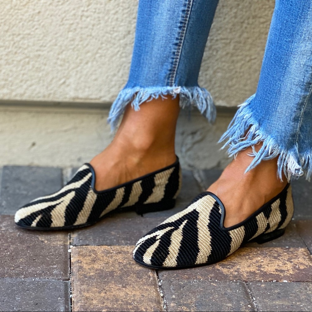 Anthropologie Zebra Print Striped Flat Loafer Flat - Picture 7 of 12